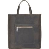 Bloomtote Valetto Cypress Hakiki Deri Omuz Çantası / Tote Bag - 28 x 29 x 12 cm - Yeşil - Kahverengi