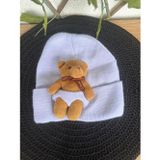 Blotch Bear Pelüş Kahve Ayıcıklı Bere Renkli Tedy Figürlü Unisex Açık Mavi Örgü