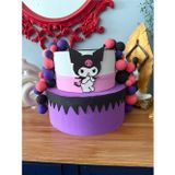 Blotch Kuromi Pembe Mor Evalı Kız Çocuk 2 Katlı Maket Pasta