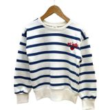 Blotch Lacivert Çizgili Tarz Beyaz Renk Sweatshirt