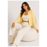 BLOUSE Kadın Sarı Mevsimlik Biskilet Yaka Triko Hırka
