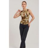 BLOUSE Slim-Fit Büzgü Detaylı Kolsuz Bluz