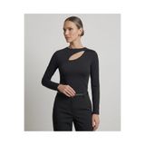 BLOUSE Uzun Kollu Asimetrik Pencere Detaylı Likralı Bluz