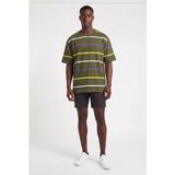 Blow Up Future Gen Çizgili Haki Oversize Erkek T-Shirt 141678 - M