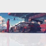 BLS 90X40 cm Büyük Boy Oyuncu Mouse Pad Kaymaz Taban Fare Altlığı Gaming Mousepad XXL Araba Desenli - Garage - 02