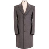 Blu Kaşmir Slim-Fit Kadın Palto Gri Düz Desenli Uzun Kol Regular Kalıp - 56