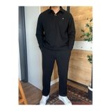 blucombin Erkek Baggy Polo Yaka Fitilli Sweatshirt Eşofman Altı Kışlık Alt Üst Takım