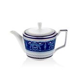 BLUE BANUBE Porselen Demlik, Mavi ve Beyaz Desenli, 21.5x12.5x13.5 cm, Geleneksel Türk Çay Demliği