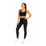 BLUE CROW Siyah Seamless Dikişssiz Sporcu Tayt Büstiyer Takım