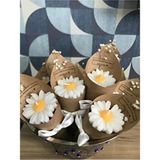 Blue Daisy Candle Kişiye Özel 10 Adet Papatya Kokulu Buket Mum Düğün/nişan/söz/kadınlar/anneler Günü Hediyelik,nikah - Ekru - 5 Adet