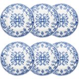 Blue Dream Pasta Tabağı Seti 6lı- 20 cm - RENKSİZ - Çok Renkli
