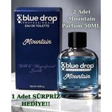 Blue Drop X2 Adet Mountain Premium Erkek Parfümü 50 ml – Kalıcı Erkek Kokusu. Kakao Açılışı, Bal ve Karamel, Vanilya ve Amber Notaları. Ilk Anda Cesur. Zamanla Sıcak. Sonunda Unutulmaz.