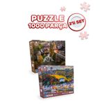 Blue Focus 2 Adet 1000 Parça Puzzle - Rastoke ve Cochem