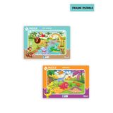 Blue Focus 2 ADET 30 PARÇA ÇOCUK PUZZLE DİNOZORLAR VE SEVİMLİ HAYVANLAR