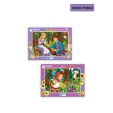 Blue Focus 2 ADET 72 PARÇA ÇOCUK PUZZLE PRINCESS KÜLKEDİSİ SİNDİRELLA VE KIRMIZI BAŞLIKLI KIZ