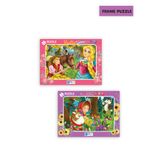 Blue Focus 2 ADET 72 PARÇA ÇOCUK PUZZLE PRINCESS RAPUNZEL VE KIRMIZI BAŞLIKLI KIZ