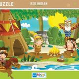 Blue Focus Red Indian Kızılderili 72 Parça Puzzle