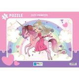 Blue Focus Sevimli Prenses 30 Parça Frame Kız Çocuk Puzzle