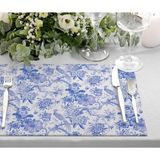 Blue Garden Kumaş Amerikan Servis 4'lü Set (Keten Kumaş, Uluslararası Yıkama ve Solmama Sertifikası) - 35 x 50 cm - Çok Renkli
