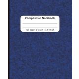 Blue Graph Paper Composition Notebook – 7.5x9.25 Inches, 120 Pages | 5x5 - 5 Squares Per Inch | Graphing Notebook for Math, Science, Engineering, Drawing | School or Office Use