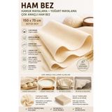 Blue Home Hamur Mayalama Bezi Krem Renk 150x75 cm Büyük Boy %100 Pamuk Çok Amaçlı Ekmek Pizza Lavaş Mayalama Örtüsü