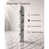 Blue Home Mermer Görünümlü Pvc Zemin Kaplama Beyaz Parlak Su Geçirmez Yer Döşemesi Mutfak Salon Banyo Işyeri - 1 x 2