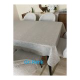 Blue Home Pvc Muşamba Dantel Görünümlü Sıvı Geçirmez Mutfak Masa Örtüsü GRİ Çiçek Motifli / Renk: GRİ (GREY)