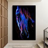 Blue Horse Yağlı Boya Dokulu Tablo 90X120 Siyah Çerçeveli