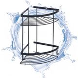 Blue Love Oval Siyah Ikili Şampuanlık | Duvara Monte Banyo Şampuan & Sabunluk Rafı