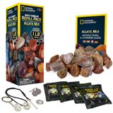 Blue Marble NATIONAL GEOGRAPHIC Rock Tumbler Dolum Kiti - 1 lbs. Yuvarlanmak için Orijinal Kaba Akik Kayaların Karışımı - Kaya Bardak Malzemeleri Kaya Bardağı Kum ve Takı Aksesuarlarını içerir, Ham Akik