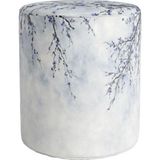 Blue Mini Flowers Puf (Kumaşı Süettir. Uluslararası Solmama Sertifikasına Sahiptir.) - Renkli