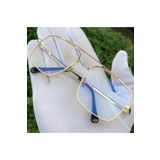 BLUE MOON GLASSES Reynmen Model Şeffaf Cam Gold Çerçeveli Uv400 Korumalı Pilot Güneş Gözlüğü