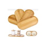 BLUE SİDE 1 Adet Kase Oval Sunum Tepsisi Bambu Organizer Ve Yağdanlık Altlığı Yemek Tabağı
