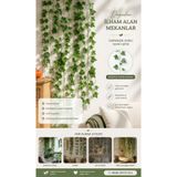 BLUE SİDE 1 Adet Pinterest Stil Yapay Dallı Yaprak Sarmaşık