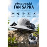 BLUE SİDE 1 Adet Portatif Kamp Güneş Enerjili Çift Fanlı Şapka – Solar Panelli Serinletici UV Korumalı Outdoor Balıkçı Kamp Yürüyüş Şapkası