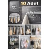 BLUE SİDE 10 Adet Yapışkanlı Banyo Düzenleyici Askı Yapışkanlı Askı
