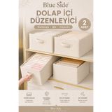 BLUE SİDE 2 Adet 45/25/20 Dolap İçi Düzenleyici Kıyafet Organizeri – Katlanabilir Kumaş Saklama Kutusu, Gardırop Düzenleyici