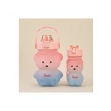 BLUE SİDE 2 Adet Yavrulu 1300 ml + 350ml BPA FREE Smile Sevimli Ayıcık Matara Suluk Çocuk + Pinterst Sticker