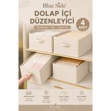 BLUE SİDE 4 Adet 45/20/25 Dolap İçi Düzenleyici Kıyafet Organizeri – Katlanabilir Kumaş Saklama Kutusu, Gardırop Düzenleyici