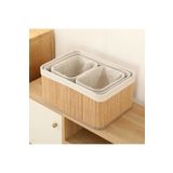 BLUE SİDE 4lü Pinterest Stil Hasır Sepet Saklanabilir Model Saklama Sepeti Organizer Sepeti