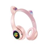 BLUE SPECTRUM Kablosuz Bluetooth 5.0 Led Işıklı Kedili Şık Kulaklık Hediye Çocuk Oyuncu Vıv-23m