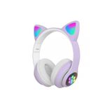 BLUE SPECTRUM Kablosuz Bluetooth Kulaküstü Rgb Işıklı Kedi Desenli Kulaklık P47m