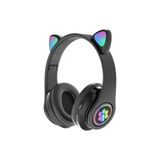 BLUE SPECTRUM Rgb Kedili Katlanabilir Kulak Üstü Kablosuz Bluetooth 5.0 Kedi Kulaklık (B39M)