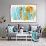 Blue Storm Yağlı Boya Dokulu Tablo 90X120 Gümüş Çerçeveli