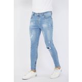 Blue White Erkek Yama Detaylı Açık Mavi Jean