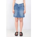 Blue White Kadın Açık Mavi Jean Midi Etek