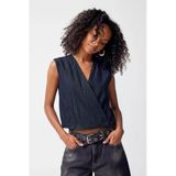 Blue White Kadın İndigo Kruvaze %100 Pamuk Denim Yelek İndigo