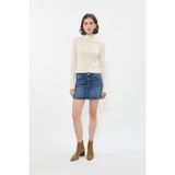 Blue White Kadın Jean Kısa Etek Koyu Mavi - 2XL