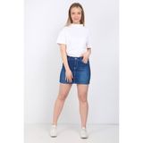 Blue White Kadın Jean Kısa Etek Koyu Mavi - Koyu - Mavi