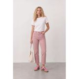 Blue White Kadın Paçası Püskül Detaylı Jean Pantolon Pembe Pembe